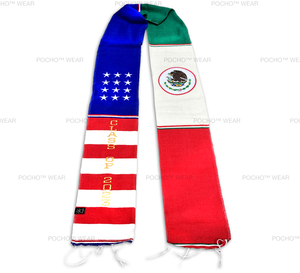 graduation sole sash, mexican american sash, dual flag sash