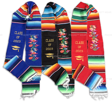 graduation sole sash, mexican american sash, dual flag sash, multi culture, bright sash, grad stole, floral embroidered, floral embroideruy