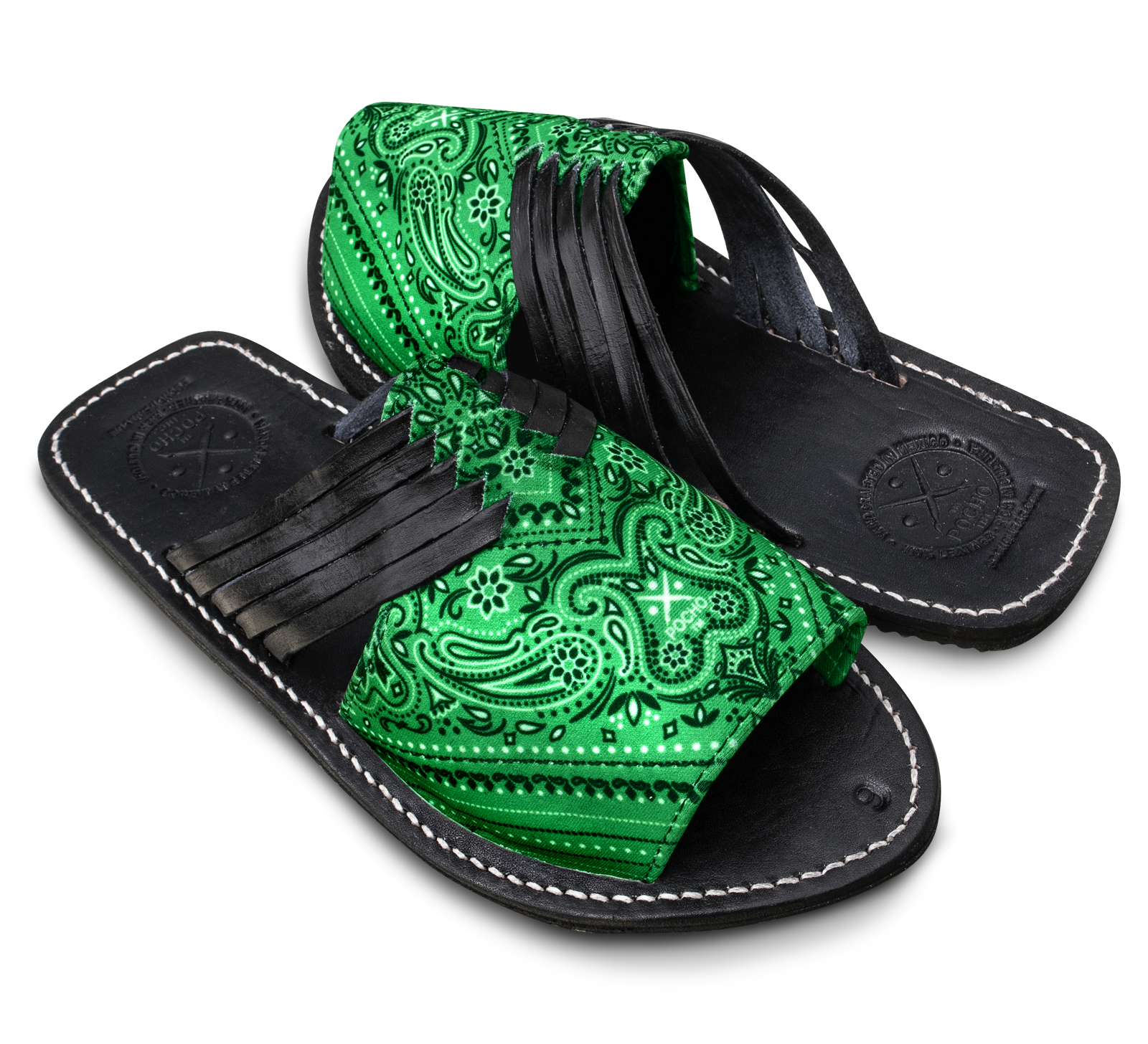Green Bandana Slide Huarache Sandals Size 8