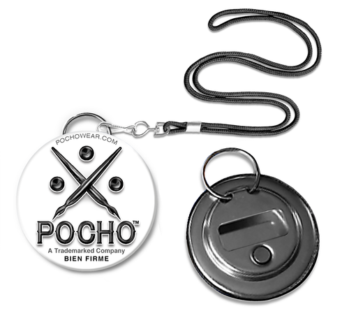 POCHO ™ Trademark -  Button Pin Bottle opener