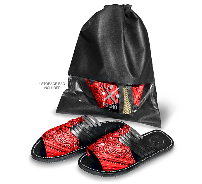 Red Bandana Slide Huarache Sandals Size 10